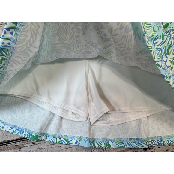 Lilly Pulitzer Aila Skort Dandy Lions Hydra Blue Athletic Floral L Luxletic‎ NWT - Picture 6 of 6